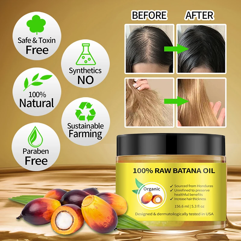 Batana Oil For Scalp And Hair Care, Palm Oil Enriched, Plant Extracts, Scalp And Hair Care Product thumbnail 5