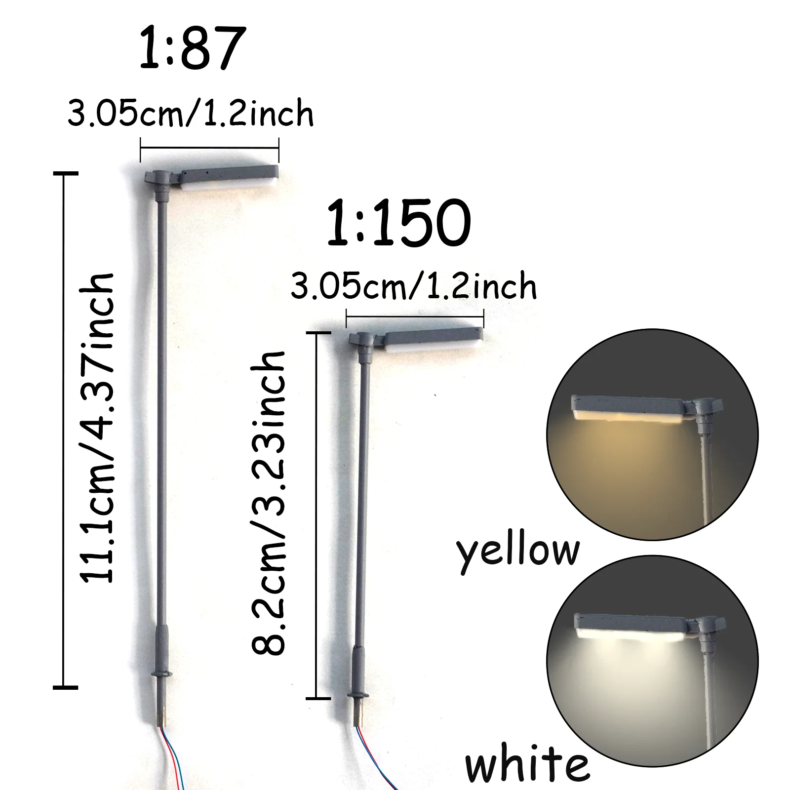 1/87 1/150 Scale Model Street Light 3V Single/Double Head Led Lamp For Railway Train Lampost Miniature Scene Layout Decor 1PCS thumbnail 3