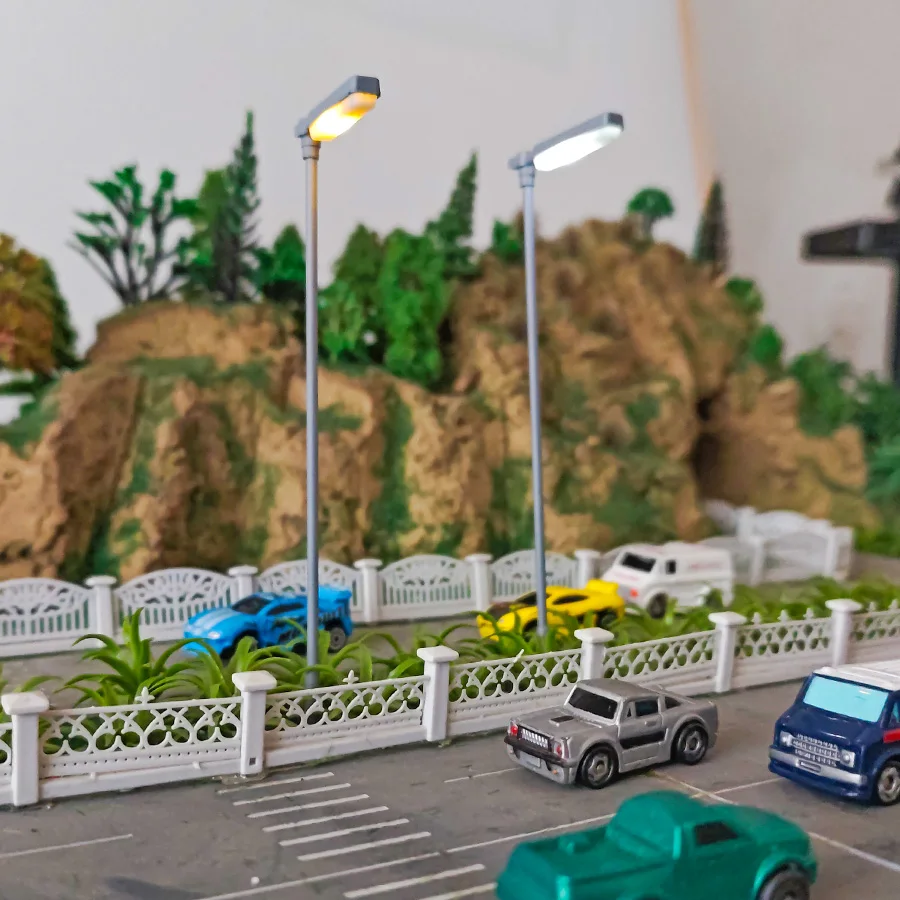 1/87 1/150 Scale Model Street Light 3V Single/Double Head Led Lamp For Railway Train Lampost Miniature Scene Layout Decor 1PCS thumbnail 5