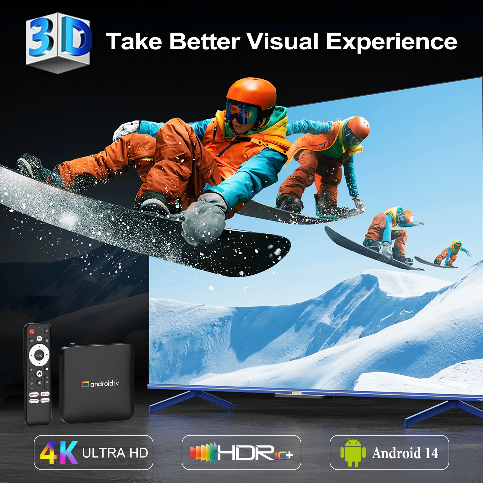 Smart TV Box H96 MAX S905L3 Android 14.0 4K BT Google Voice Remote Media Player Home Android Set Top Box 2GB 16GB 8GB thumbnail 6