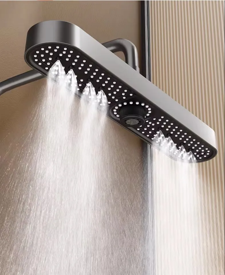 19 Inches Super Big Panel Large Flow Supercharge Ceiling Mounted Shower Head Set 3 Modes High Pressure Water Saving Showerhead thumbnail 4