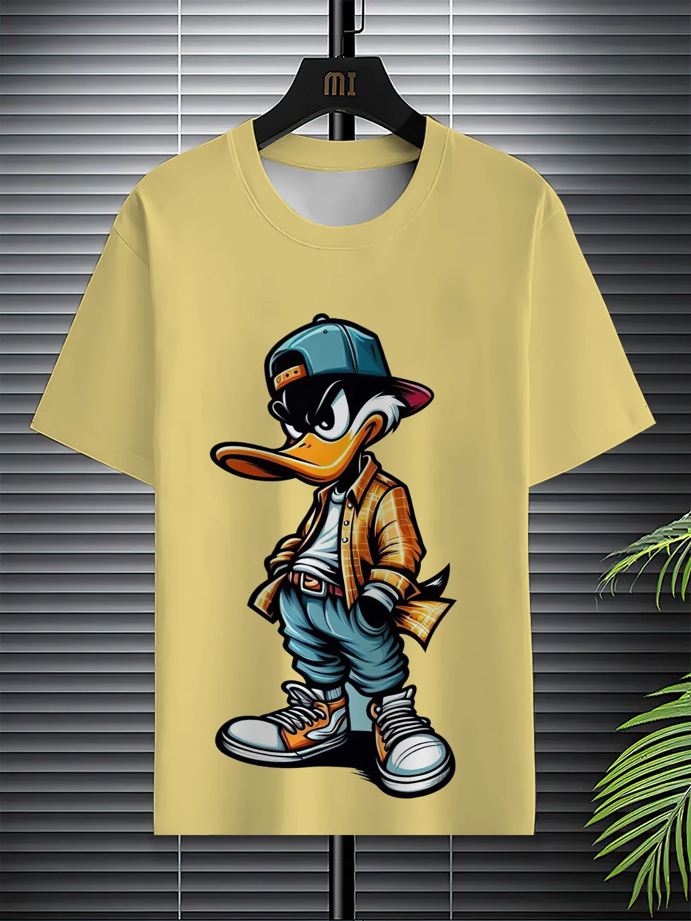 The 2025 summer new men's suit features an interesting cartoon duck print casual and fashionable polyester men's wear thumbnail 4