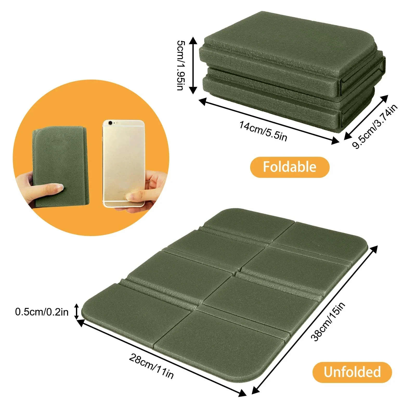 Camping Beach Cushion Seat Hiking Seat Pad Foldable Sitting Mat Waterproof Sitting Pad for Outdoor Picnic Travel thumbnail 5