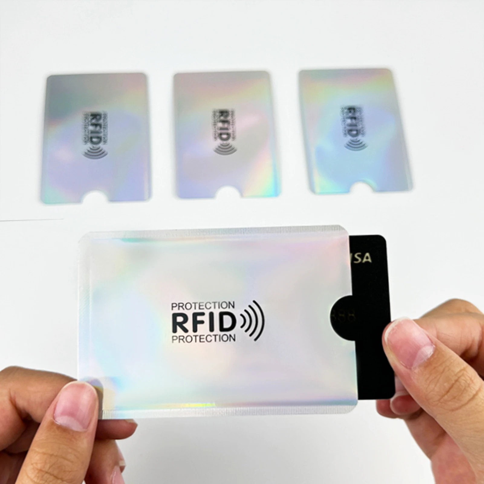 1Pc New Anti Bank Card Holder Metal Nfc Blocking Reader Lock Id Credit Card Bag Men Women Laser Aluminium Card Case Protect thumbnail 6
