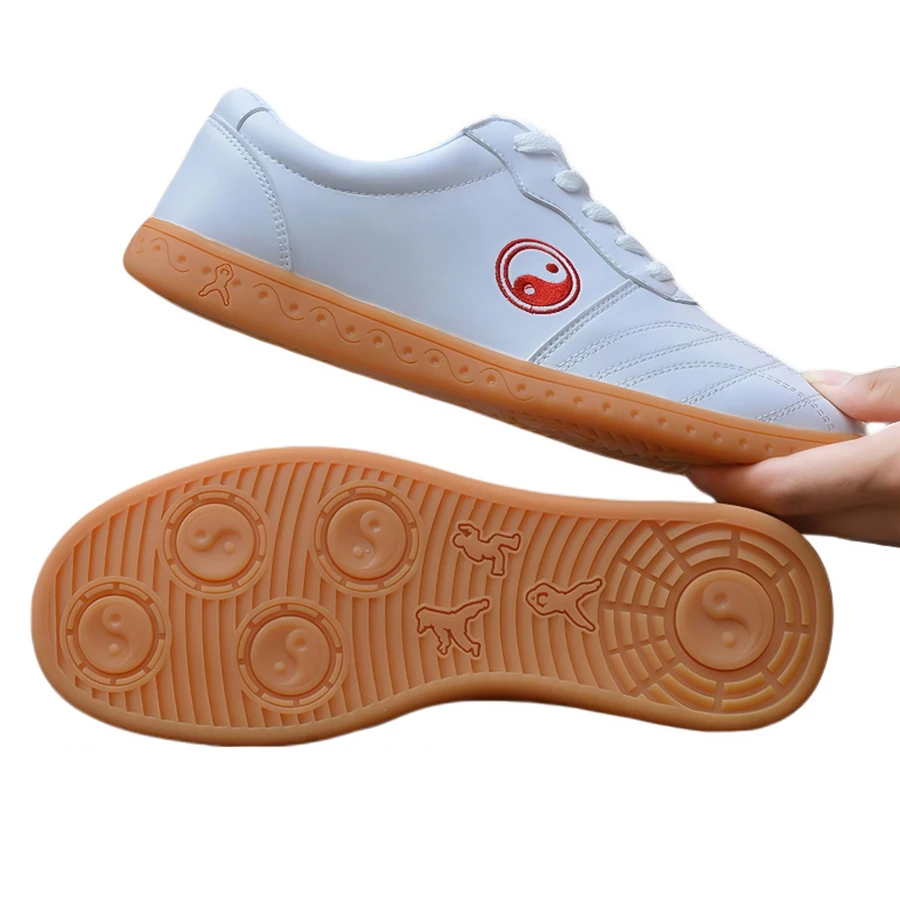 Leather Chinese KungFu Shoes Martial Arts TaiChi Taekwondo WuShu Karate Sport Shoes Sneakers Adult Karate & Taekwondo Shoes thumbnail 4