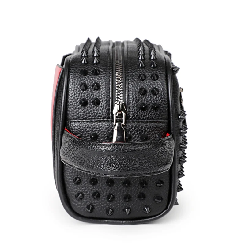 Fashion Rivet Design Men Bag High Quality PU Leather Clutch Bags Money Purse For Men Cyberpunk Style Waist Strap Men Wallets Sac thumbnail 2
