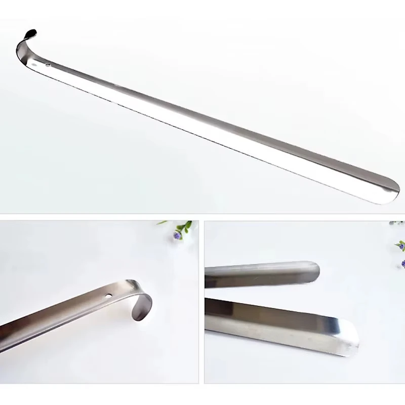 Stainless Steel Shoe Horns Long Handle Home Professional Shoehorn Metal Shoe Extractor Shoe Remover Lifter Pull Tools 52CM thumbnail 2