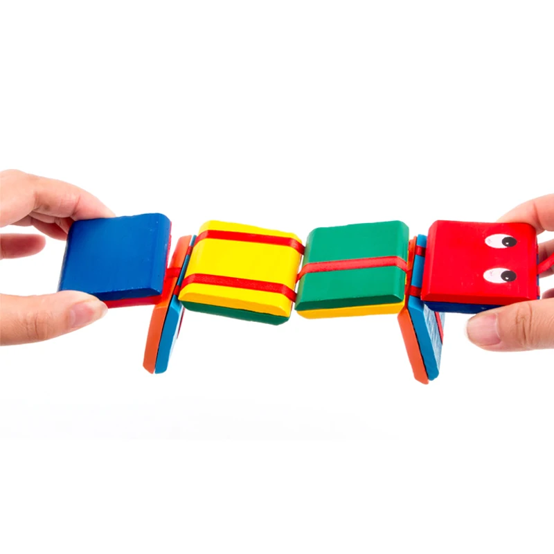 1 PCS Infinite Flip Folding Wooden Snake Magic Blocks Classic Nostalgic Children Early Educational Toys Kindergarten Puzzle Toy thumbnail 5
