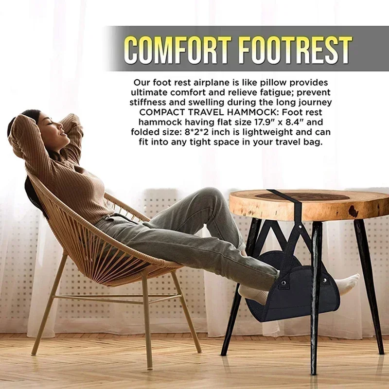 2025 New Airplane Footrest With Adjustable Strap, Portable Hammock Leg Rest, Perfect Travel Accessories thumbnail 5