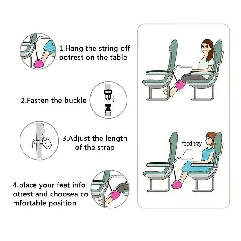 2025 New Airplane Footrest With Adjustable Strap, Portable Hammock Leg Rest, Perfect Travel Accessories thumbnail 4