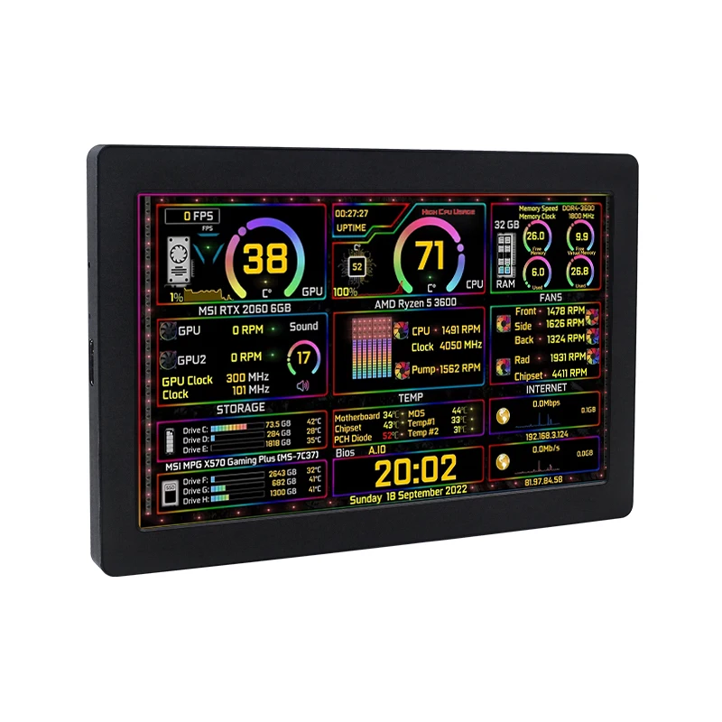 5 / 7 Inch IPS USB Secondary Screen 1024*600 ONE Cable AIDA64 Monitoring Display Support Desktop Extended LCD for Win10/11 thumbnail 2