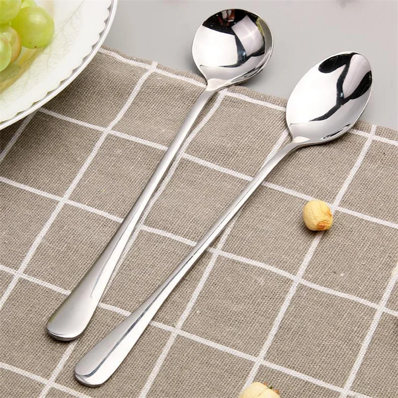 Durable Long Handled Stainless Steel Coffee Spoon Ice Cream Dessert Tea Spoon For Picnic Kitchen Accessories Spoon Coffee Bean thumbnail 2