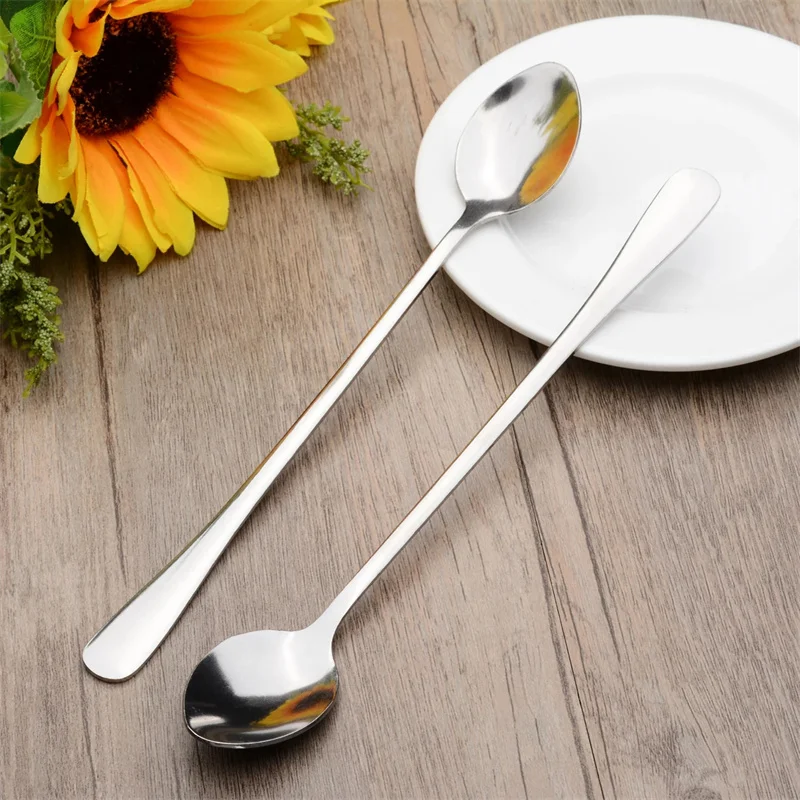 Durable Long Handled Stainless Steel Coffee Spoon Ice Cream Dessert Tea Spoon For Picnic Kitchen Accessories Spoon Coffee Bean thumbnail 4