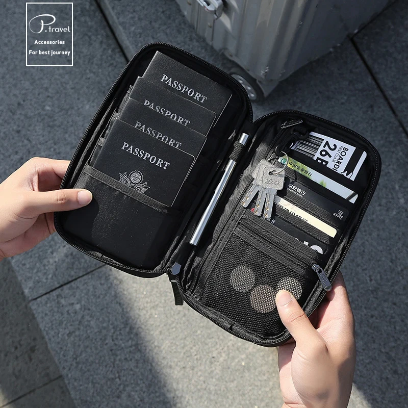 Travel Passport Wallet Organizer Bag with Card Holder Document Case for Family Crossbody Ticket Cash Storage Bag for Abroad Trip thumbnail 5