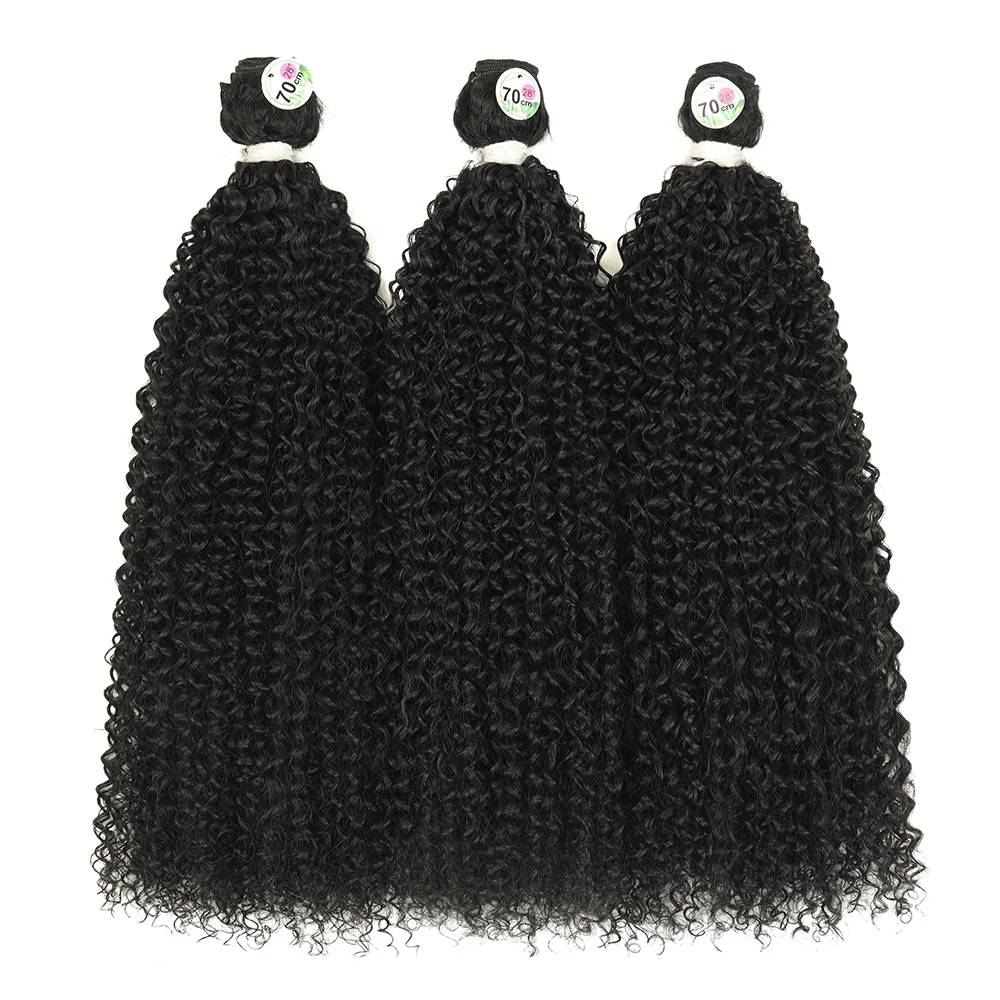 28inch 100g/1pcs Synthetic Hair Extensions Kinky Curly Hair Bundles Hair Weave Bundles Thick 300g For Women Free Shipping