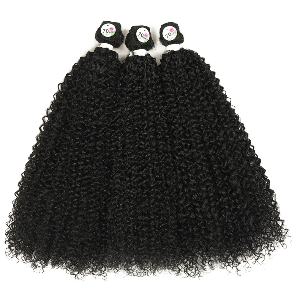 28inch 100g/1pcs Synthetic Hair Extensions Kinky Curly Hair Bundles Hair Weave Bundles Thick 300g For Women Free Shipping thumbnail 6