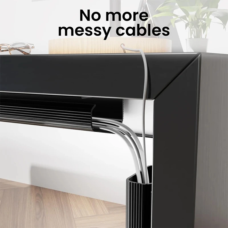 1PC 40cm/15.75inch Desk Cable Tray Cable Management Under Desk Channel Cable Raceway Cord Hider No Drilling for home office wire thumbnail 4