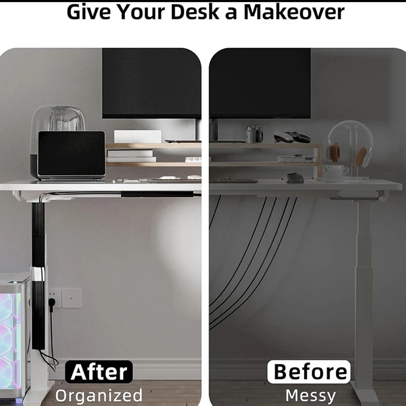 1PC 40cm/15.75inch Desk Cable Tray Cable Management Under Desk Channel Cable Raceway Cord Hider No Drilling for home office wire thumbnail 5