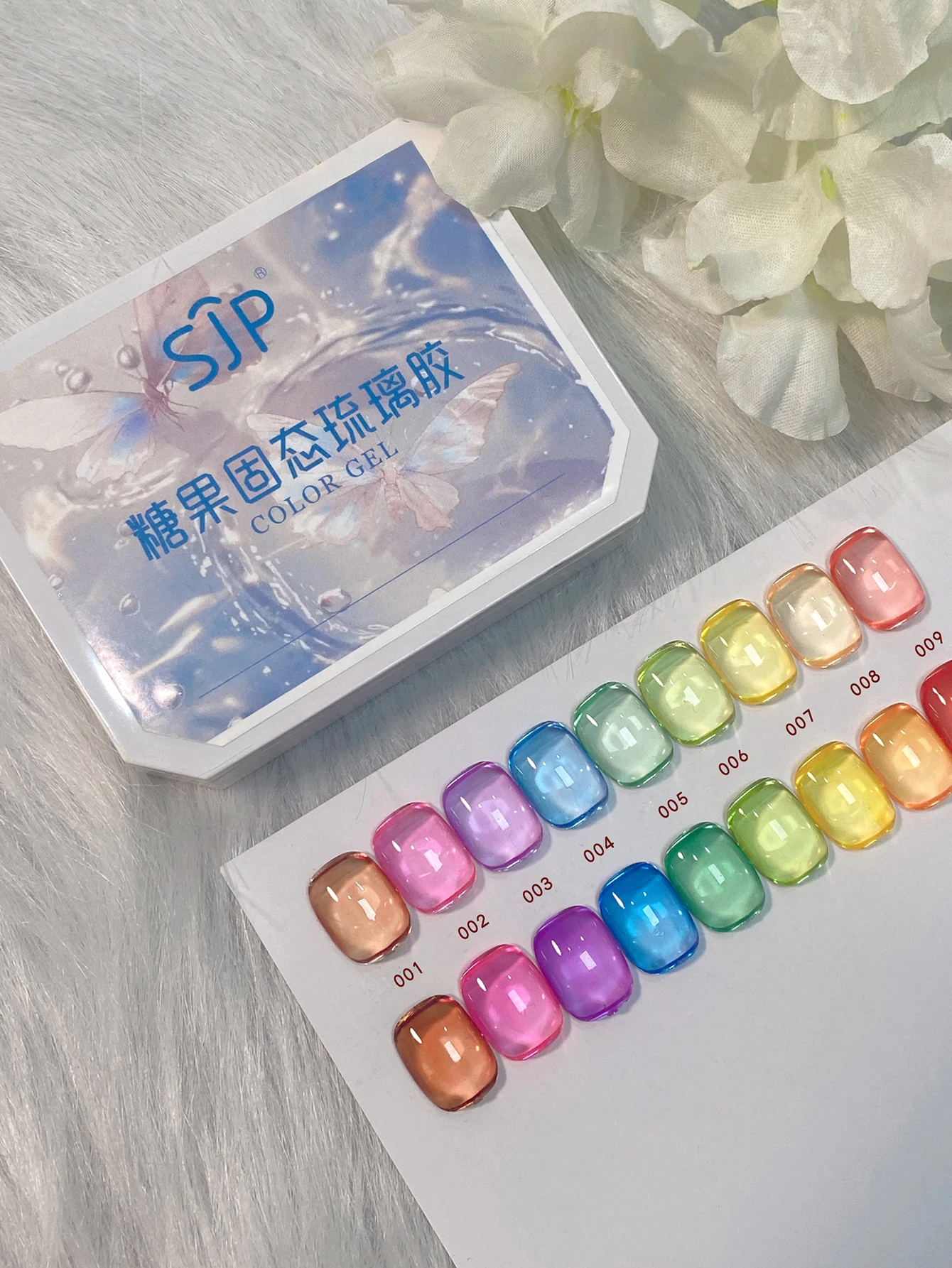 9 colors Spring/Summer Solid nail polish Ice Transparent Jelly Dopamine Glass Candy Rainbow Macaron Color Series Gel Nail Polish