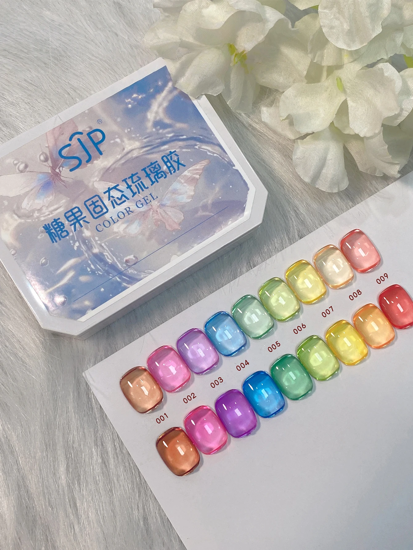9 colors Spring/Summer Solid nail polish Ice Transparent Jelly Dopamine Glass Candy Rainbow Macaron Color Series Gel Nail Polish thumbnail 4