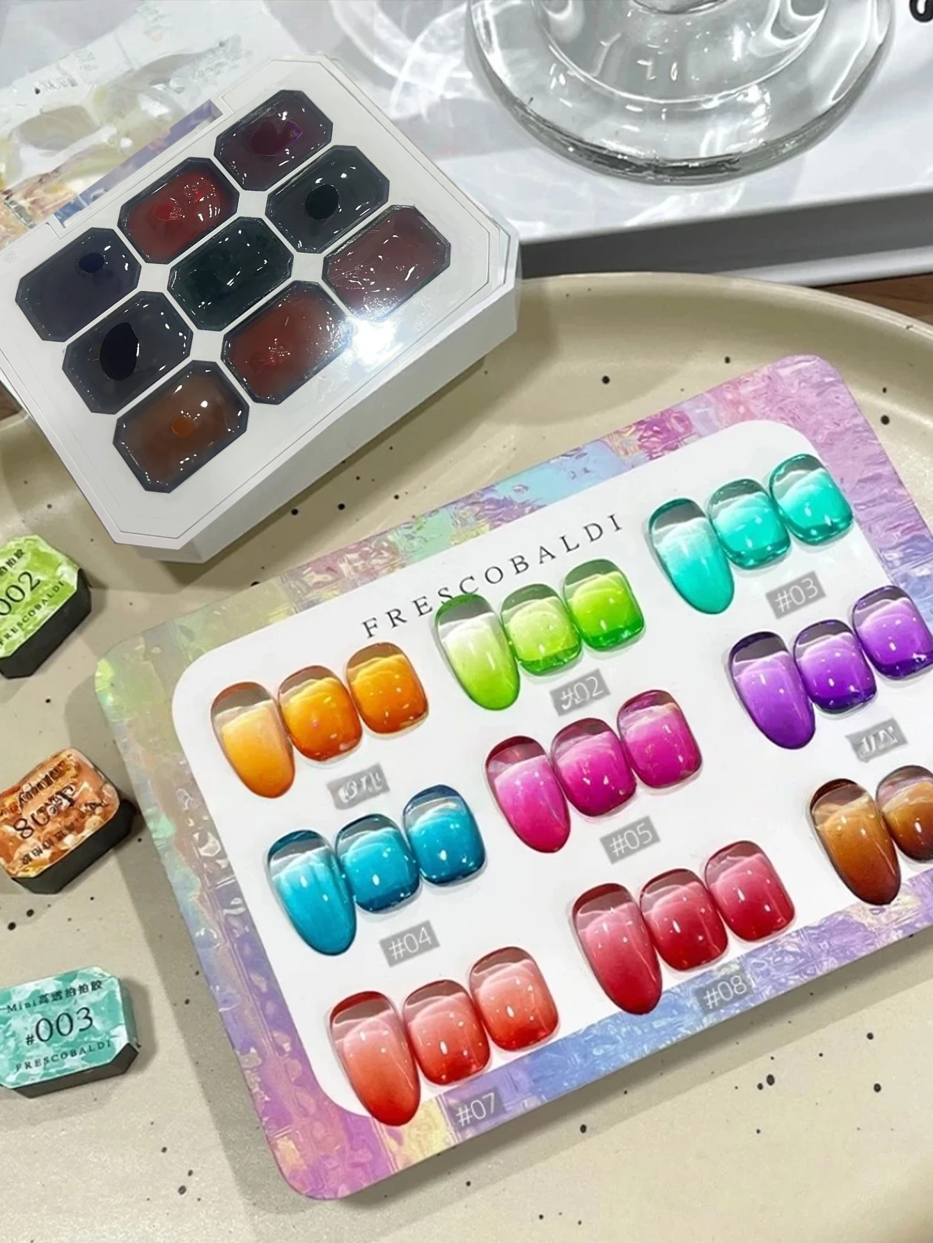 9 colors Spring/Summer Solid nail polish Ice Transparent Jelly Dopamine Glass Candy Rainbow Macaron Color Series Gel Nail Polish thumbnail 3