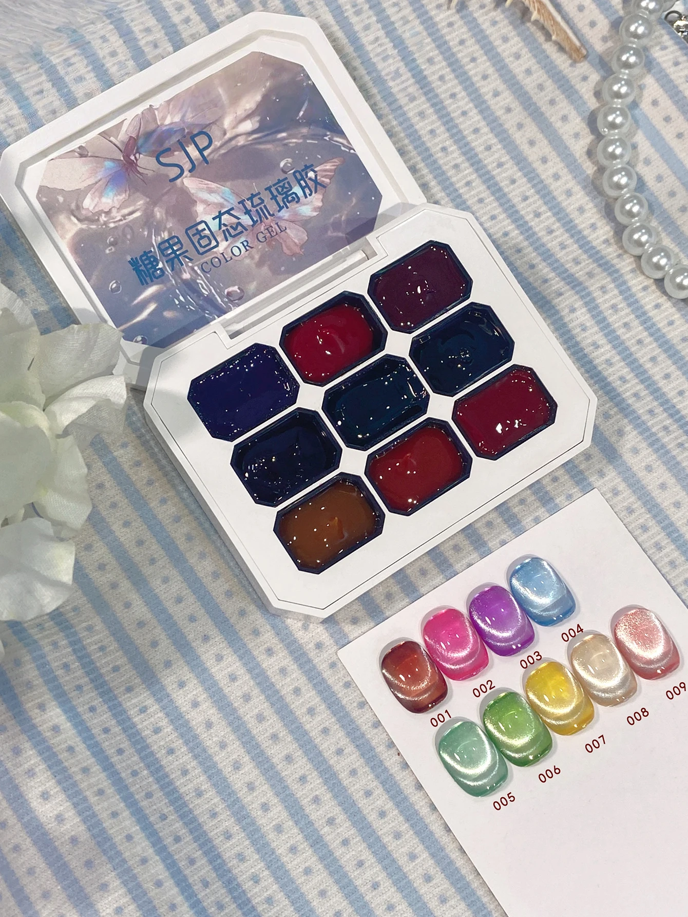 9 colors Spring/Summer Solid nail polish Ice Transparent Jelly Dopamine Glass Candy Rainbow Macaron Color Series Gel Nail Polish thumbnail 2