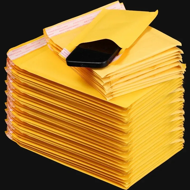50-10Pack Kraft Bubble Mailers Self-Sealing Paper Envelopes Waterproof Cushioned Padded Foam Shipping Bags for Packaging thumbnail 3