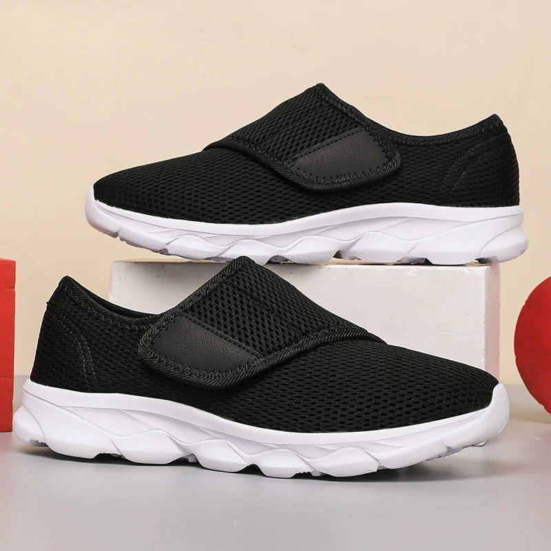 Unisex Wide Footed Shoes Women Casual Shoes Fashion Breathable Walking Mesh Flat Shoes for Men Sneakers Black Female Footwear thumbnail 5
