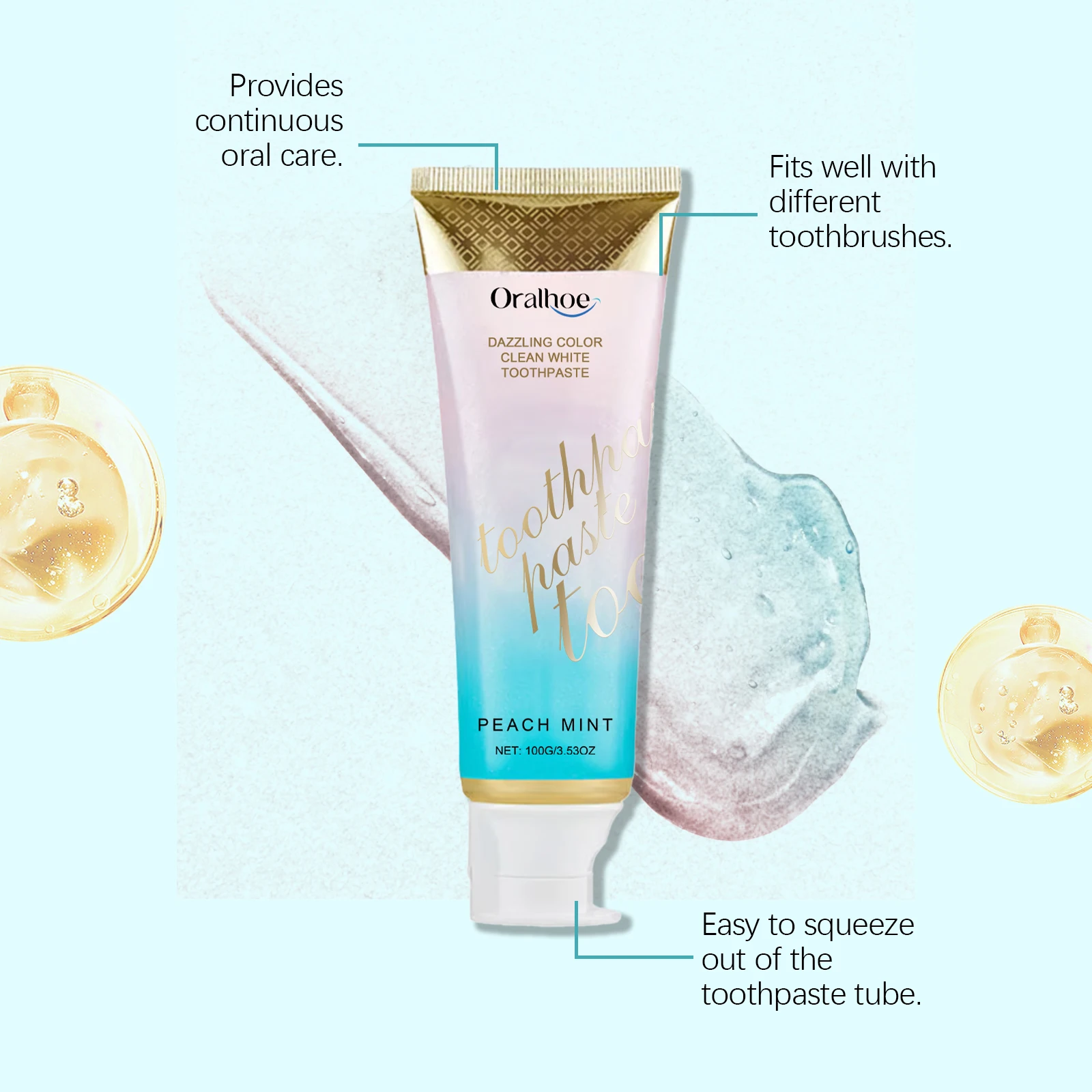 Radiant Whitening Toothpaste Dazzling White Teeth Refresh Mint Flavor Deep Cleaning Stain Removal Improves Gum Health Oral Care thumbnail 4