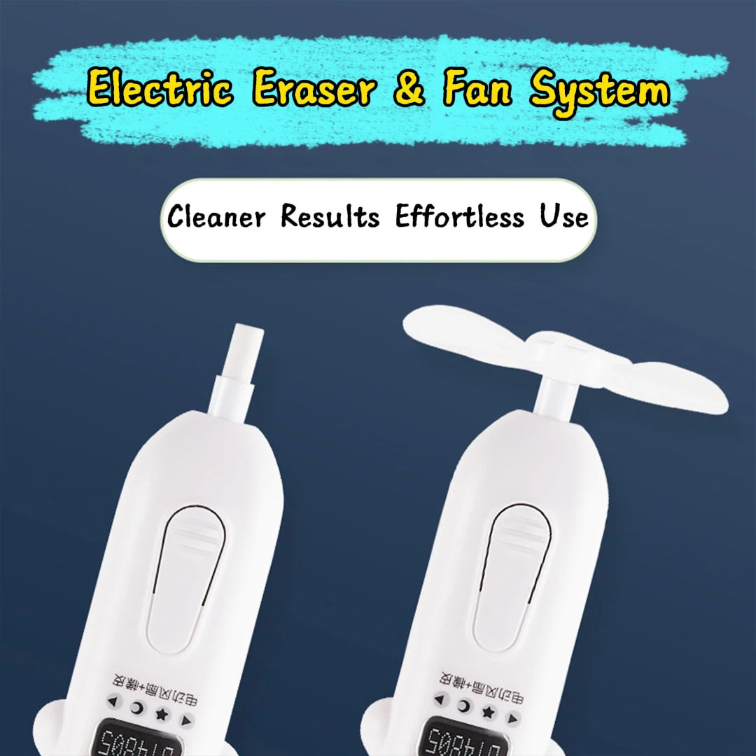 Cute Astronaut Electric Eraser with Fan Portable Battery-Powered Correction Tool for Sketching Painting Student School Supplies thumbnail 5
