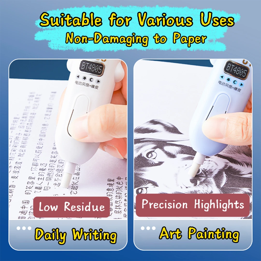 Cute Astronaut Electric Eraser with Fan Portable Battery-Powered Correction Tool for Sketching Painting Student School Supplies thumbnail 4