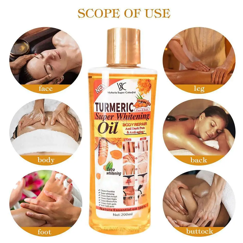 200ml Turmeric Essential Oil For Face & Body Moisturizing Hydrating Natural Rose Essential Oil Face Care Skin Care thumbnail 2
