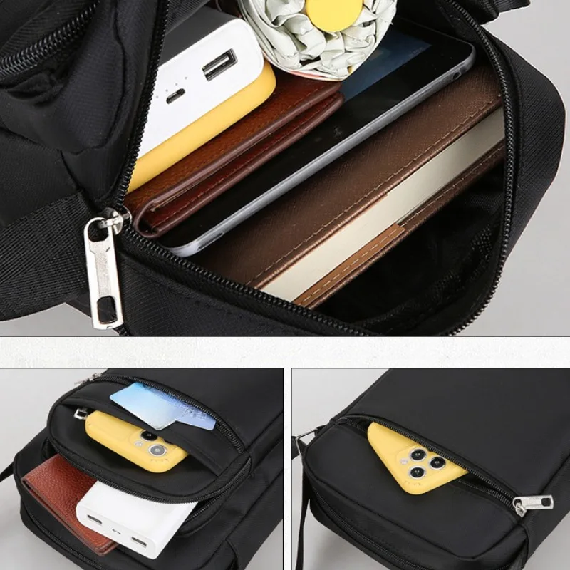 Men's Nylon Shoulder Bag Business Leisure Large Capacity Portable Handbag Multi Layer Waterproof Summer Male's Crossbody Bags thumbnail 6