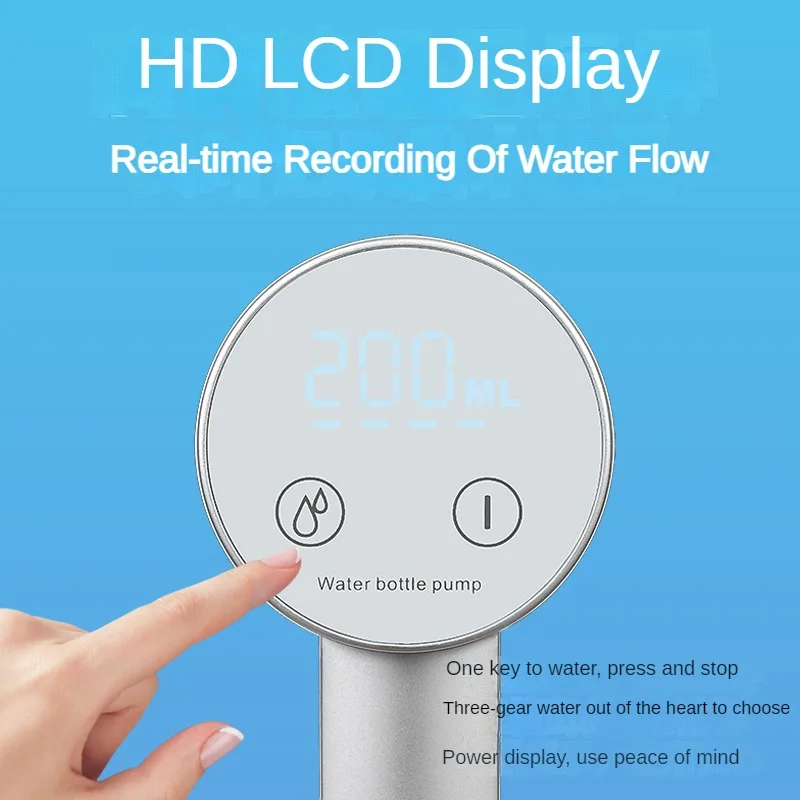 Electric Water Gallon Bottle Pump Automatic Water Dispenser Pump 19 Liters Foldable Desktop Water Bottle Pump USB Rechargeable thumbnail 3