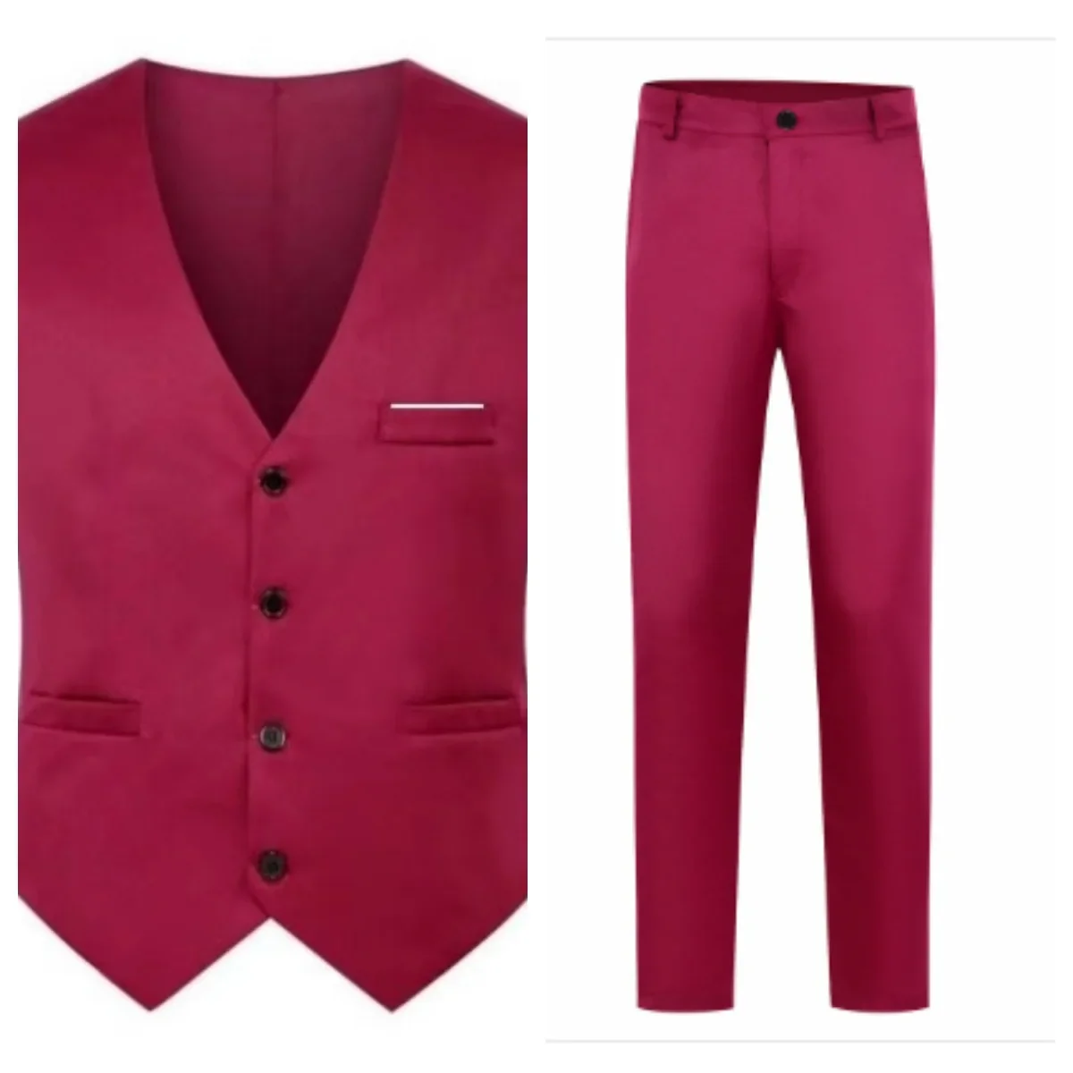 Fashionable Men's Casual Business Suit Vest Set Wedding Formal Wear British Style Two-Piece Suit Pants Vest Matching thumbnail 2