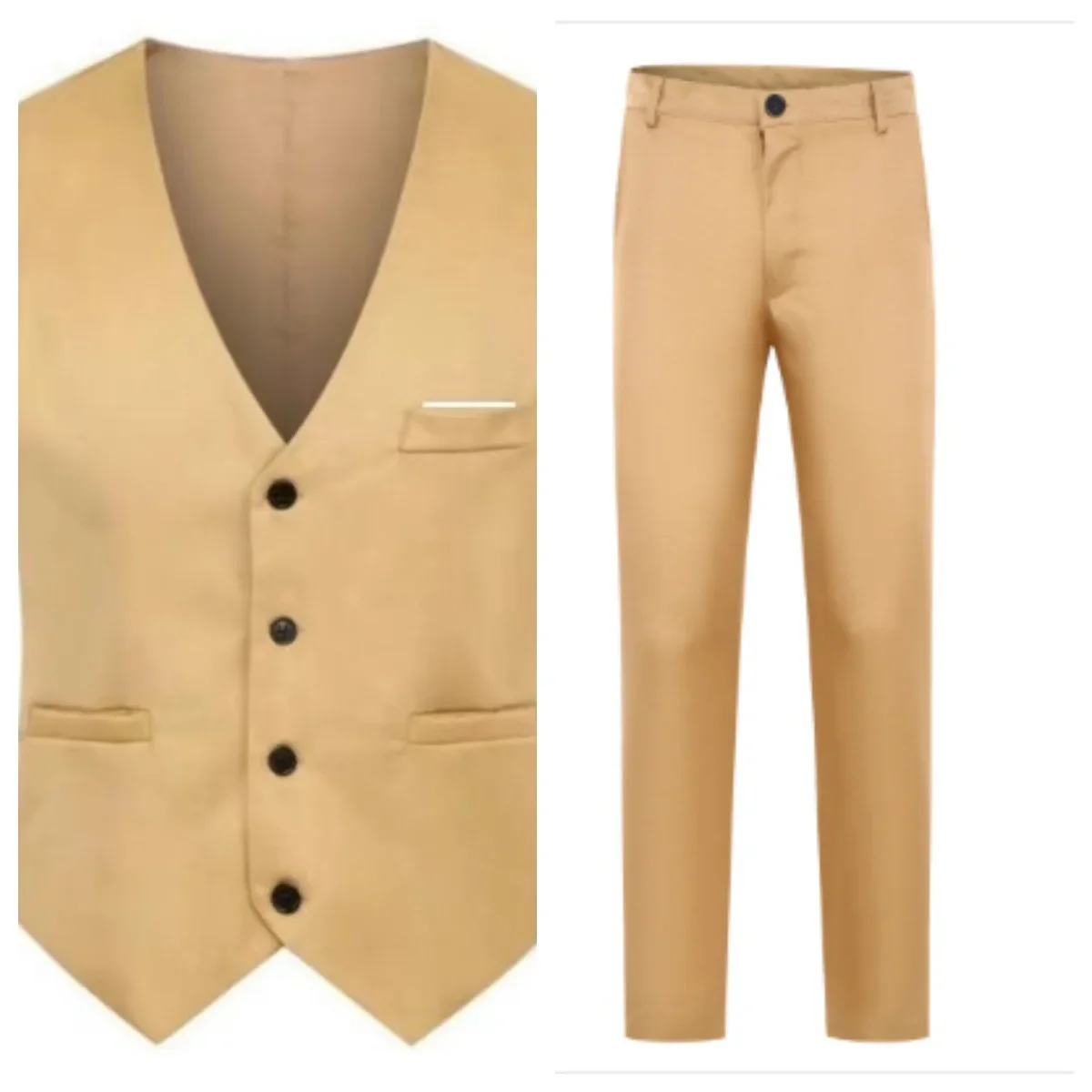 Fashionable Men's Casual Business Suit Vest Set Wedding Formal Wear British Style Two-Piece Suit Pants Vest Matching thumbnail 3