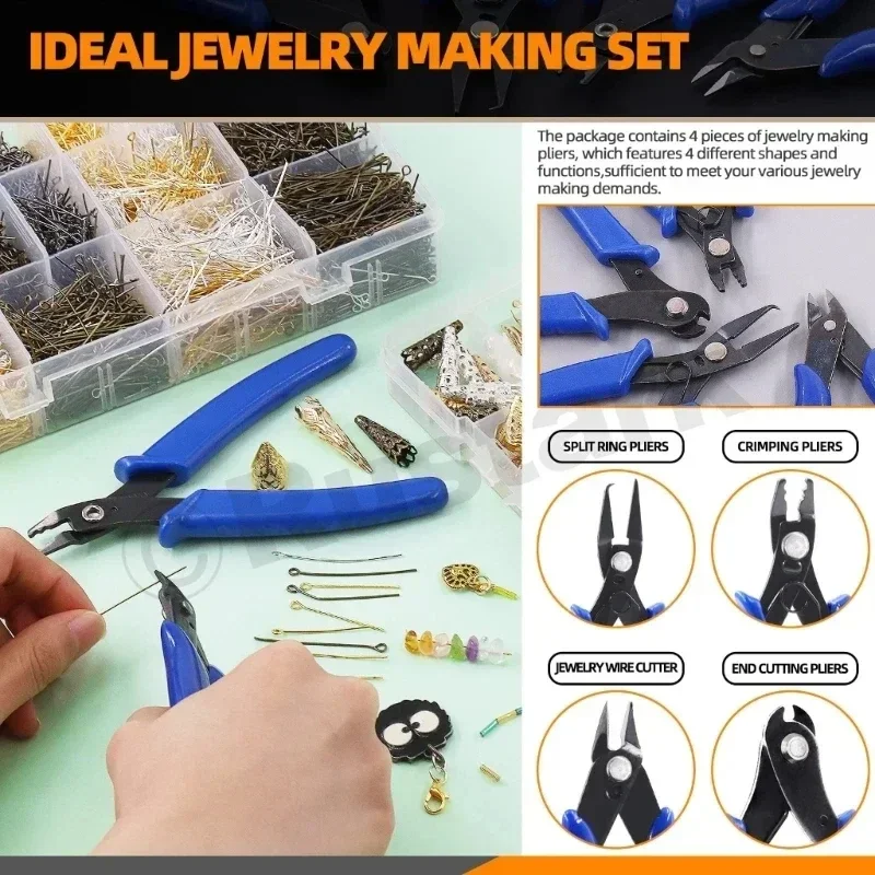Beading Pliers Set Jewelry Crimping & Flush Cutters Essential DIY Tool Beading Projects & Jewelry Making Precision Crafting thumbnail 4