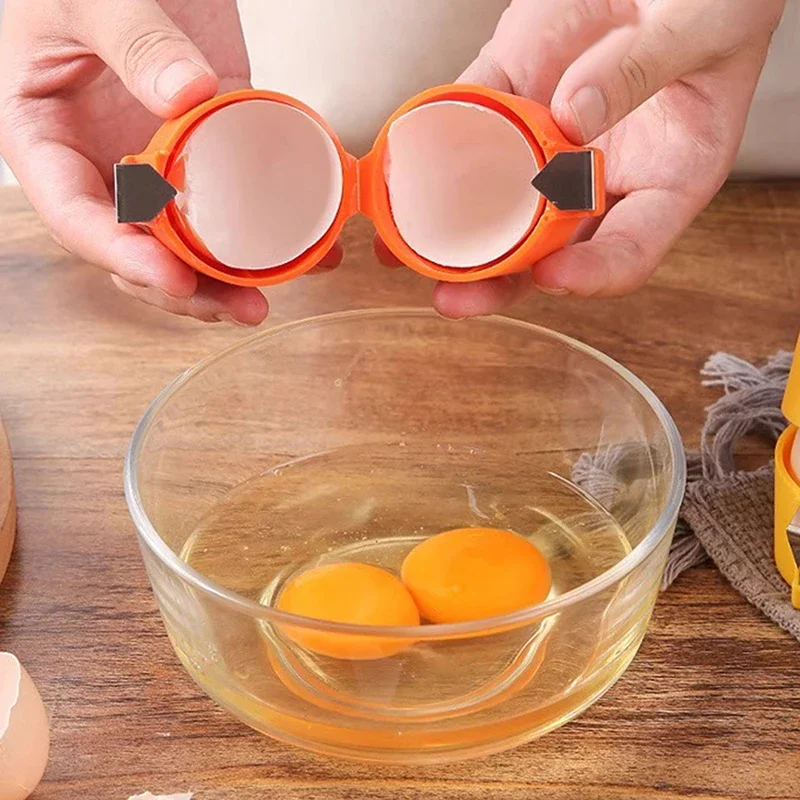 Hot-selling Egg Shell Cutter Eggbeater Raw Egg Separator Handheld Eggshell Opener Portable Kitchen Baking Tool thumbnail 2
