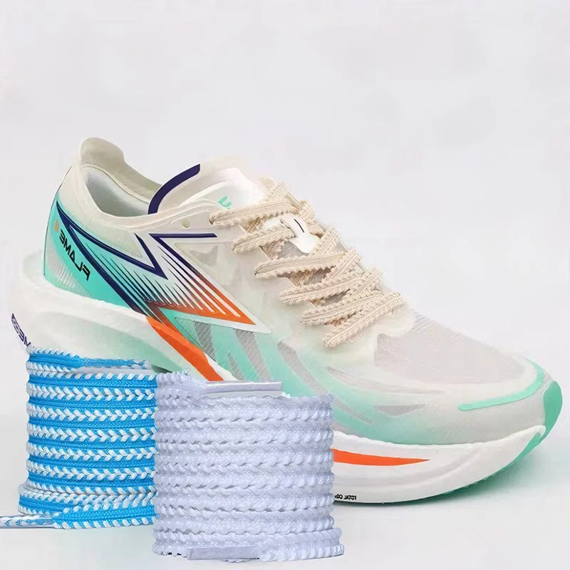 Multicolor Anti-slip Serrated Shoelaces Canvas Black White Runing Shoes laces Women Men Sport Casual Net Shoes Shoelaces thumbnail 2