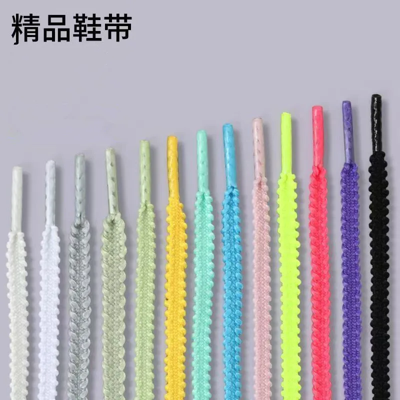 Multicolor Anti-slip Serrated Shoelaces Canvas Black White Runing Shoes laces Women Men Sport Casual Net Shoes Shoelaces thumbnail 5