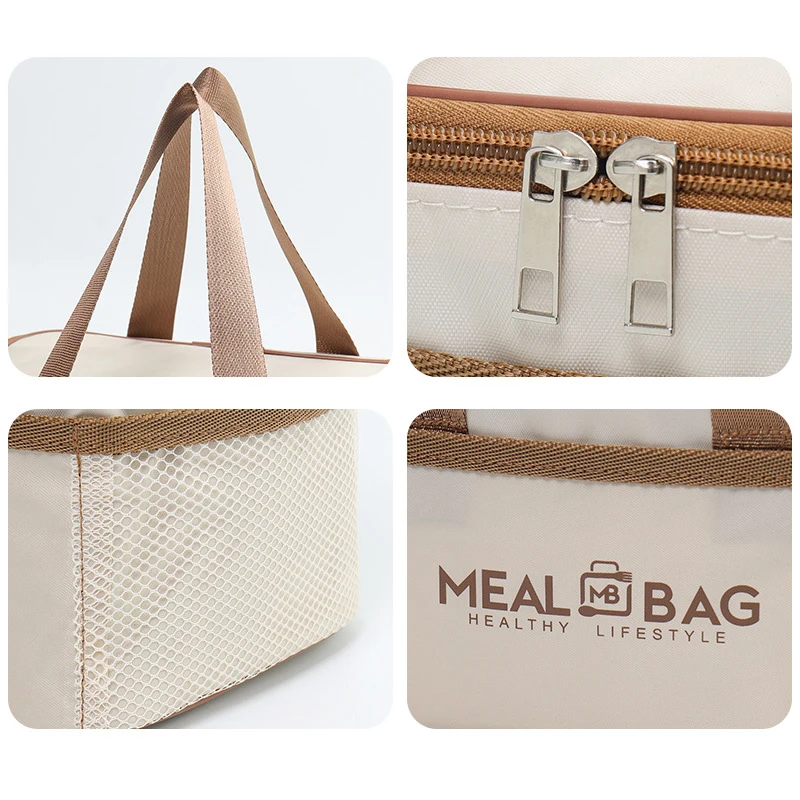 Portable lunch bag food insulated box Waterproof shoulder strap insulated box, hand-held lunch box bag, fresh aluminum DH thumbnail 4