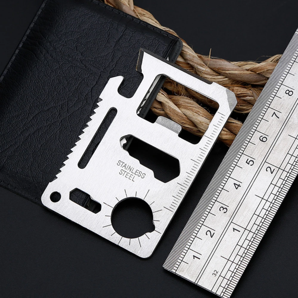 1PC EDC Pocket Tools Credit Card Knife Stainless Steel Beer Opener Multipurpose Outdorr Camping Hiking Hunting Survival Gear