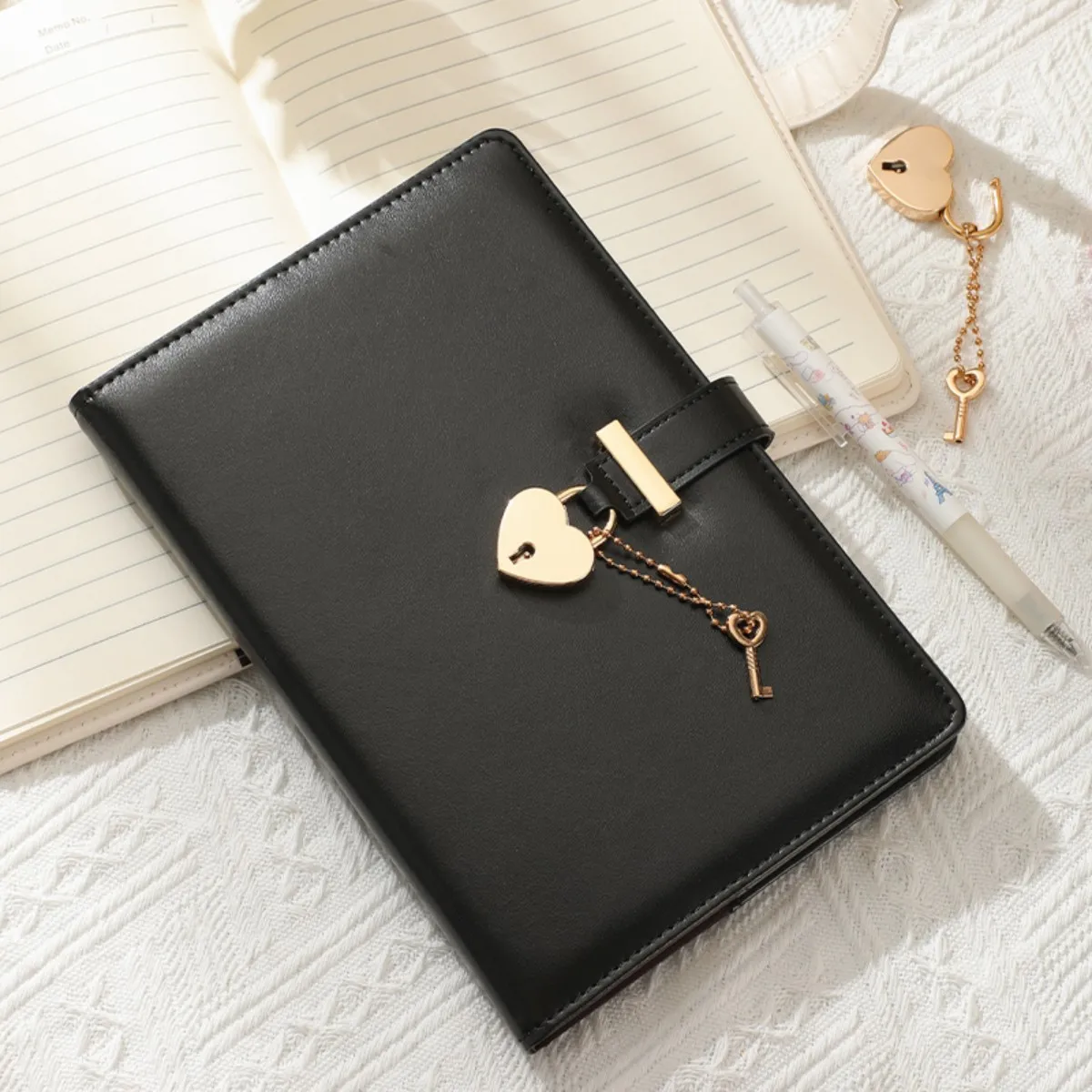 1 notebook with a love lock, gifts for couples, school supplies, stationery, and a notebook with privacy thumbnail 5