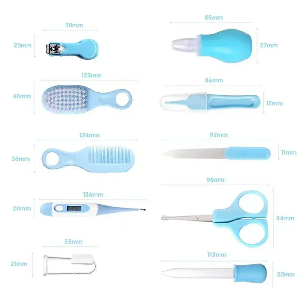 10pcs Set Baby Health Care Kit Kids Hair Nail Health Care Grooming Brush Thermometer Clipper Teether Toothbrush Baby Essentials thumbnail 4