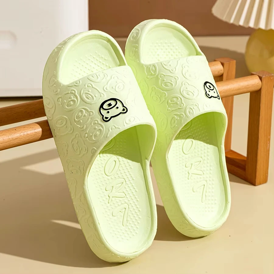Summer Fashion Men's Slippers Printting Little Bear Sandals Indoor Bathroom Non-slip Soft Women Dormitory Casual Shoes Couple thumbnail 5