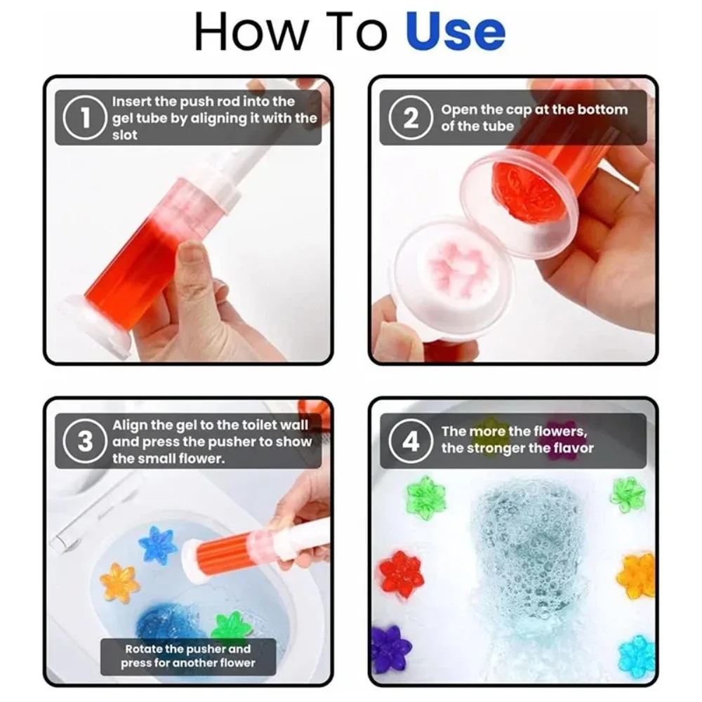 Flower Shaped Toilet Cleaner Gel Toilet Deodorant Gel Air Fresheners Aromatic Flower Detergent Bathroom Fragrance Cleaning Tool thumbnail 6