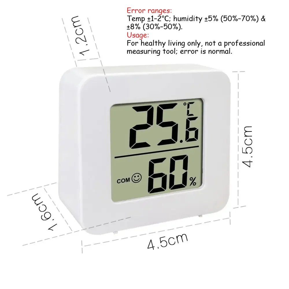 Temperature Gauge for Room Mini Digital Thermometer Hygrometer with Wall Mount Sensor LCD Screen for Home Use thumbnail 6
