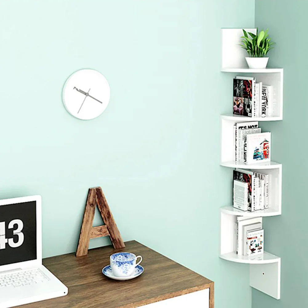 【Breeins】Wooden Zigzag Floating Corner Shelves Multi Tier Storage Organizer Shelf For Home Office thumbnail 2