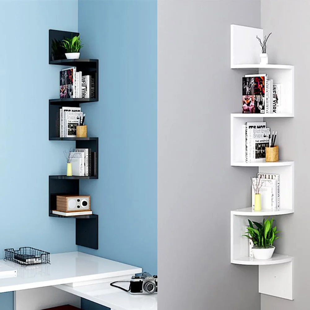 【Breeins】Wooden Zigzag Floating Corner Shelves Multi Tier Storage Organizer Shelf For Home Office thumbnail 6