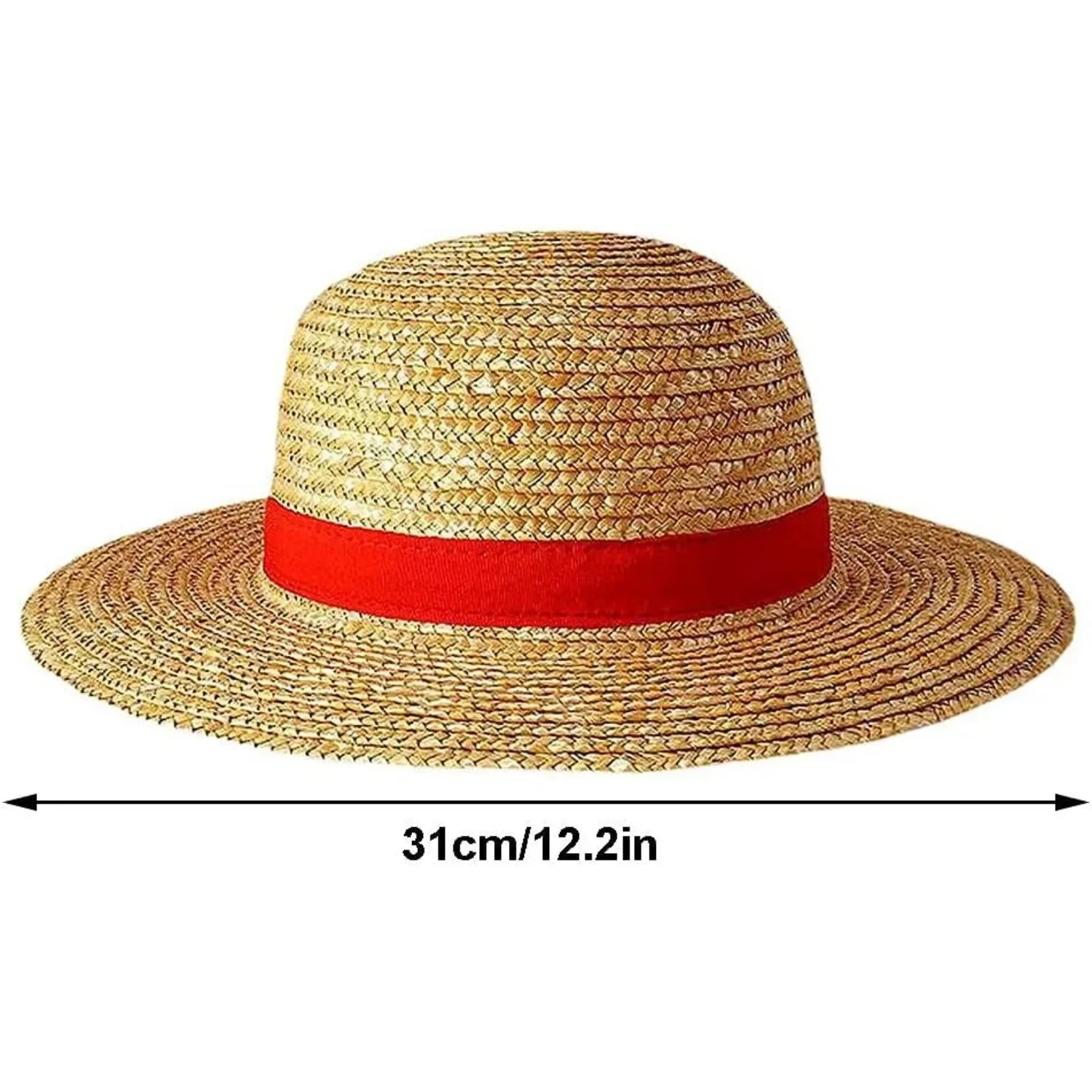 Straw Hat for Men Women, Multifunctional Luffy Cosplay with String Sun Beach Party Travel Performance Costume Straw Hat
